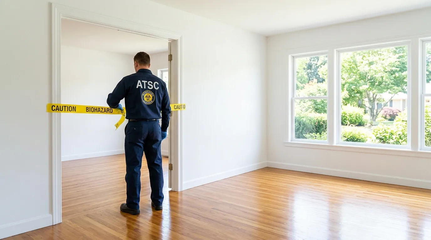 Certified biohazard cleanup crew performing Decomposition Cleanup in Hopkins